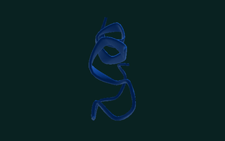 Trp-cage, folded, coloured by confidence — almost entirely deep blue.